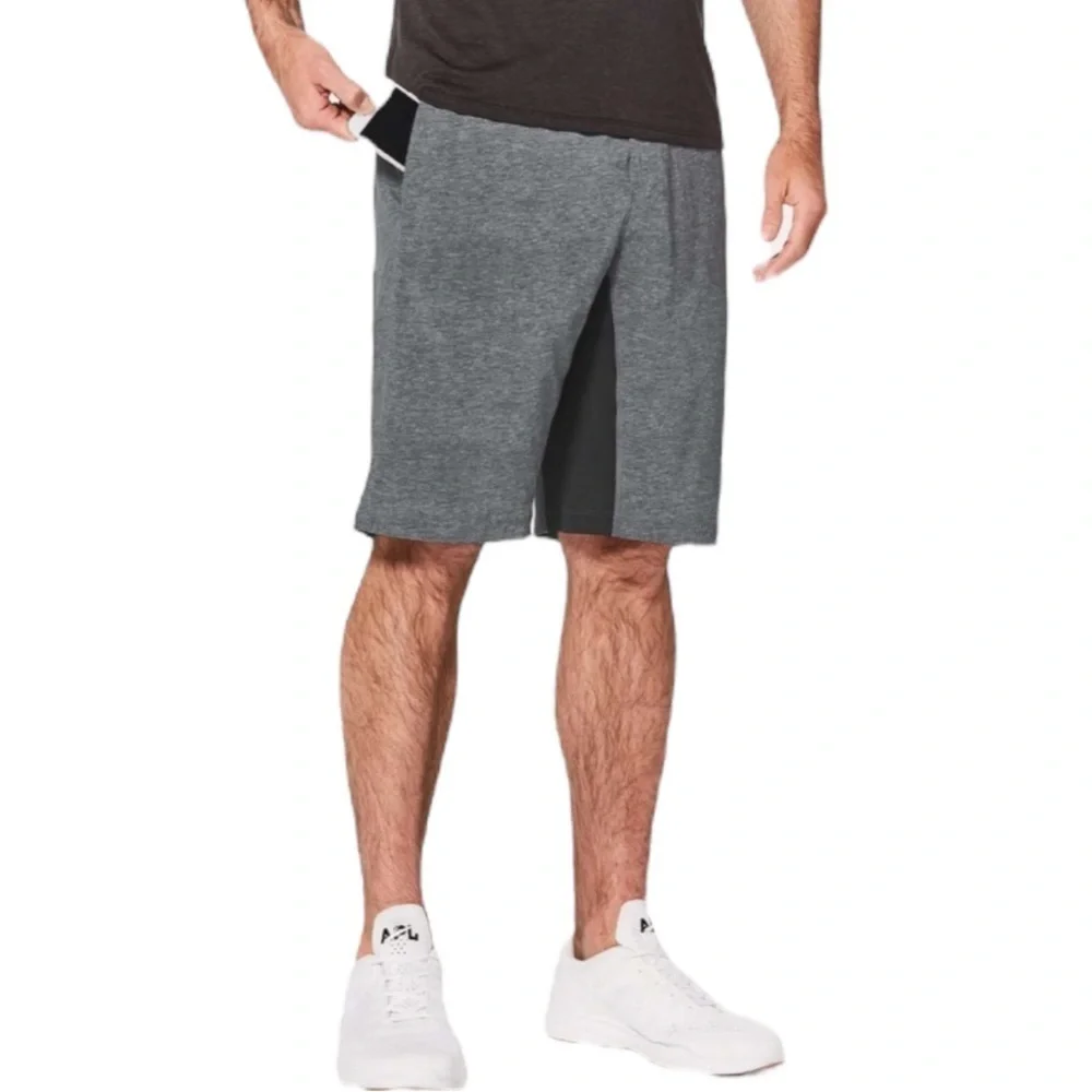 Lululemon T.H.E Short Linerless 11” Heathered Printed Grey Deep Coal